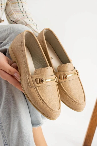 Albishoes Kadın Babet Toka Detaylı Şık Anatomik Babet Ayakkabı Rahat Taban Günlük İş Ofis Babet - 3