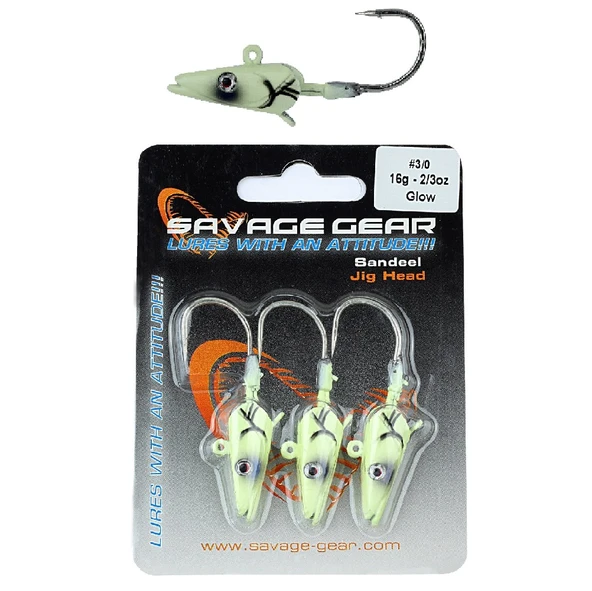 Savage gear Sandeel Jig Head 16g 3/0 - 3ad Glow