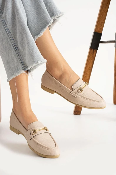 Albishoes Kadın Babet Toka Detaylı Şık Anatomik Babet Ayakkabı Rahat Taban Günlük İş Ofis Babet
