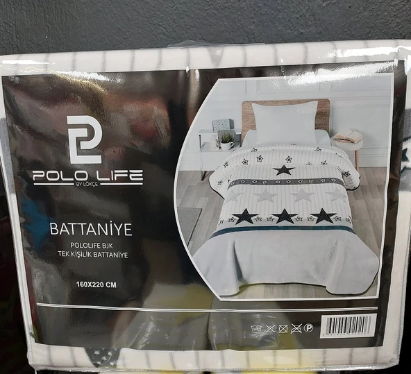 Polo Life Taraftar Yıldız Tek Kişilik Battaniye (160x220)-BJK SİYAH BEYAZ - 2