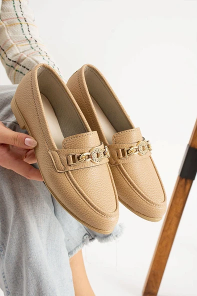 Albishoes Kadın Babet Toka Detaylı Şık Anatomik Günlük Ayakkabı Rahat Taban Günlük İş Ofis Babet - 3