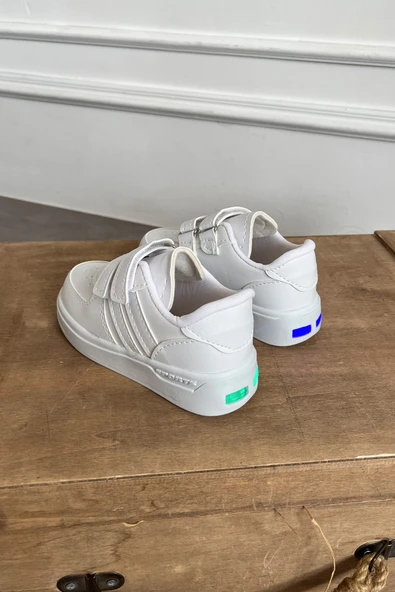 Albishoes Erkek - Kız - Çocuk Bebek Unisex Işıklı Cırtlı Air Okul Ayakkabısı Sneaker Spor Ayakkabı - 2