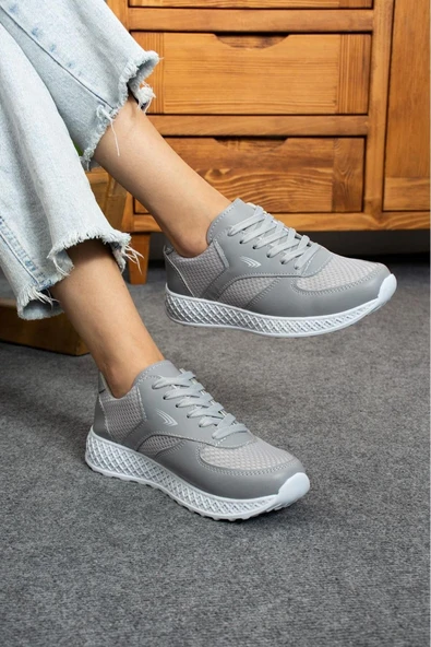 Albishoes Kadın Erkek Unisex Kalın Taban Yazlık Fileli Hafif Rahat Esnek Taban Sneaker Spor Ayakkabı - 2