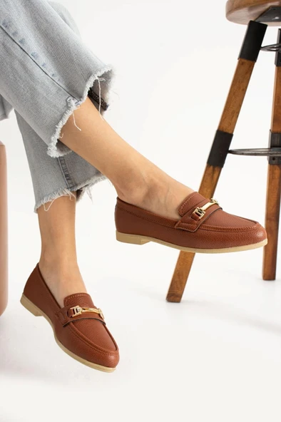 Albishoes Kadın Babet Toka Detaylı Şık Anatomik Babet Ayakkabı Rahat Taban Günlük İş Ofis Babet