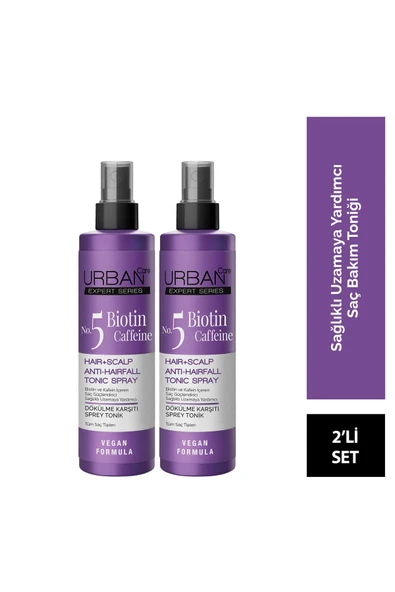 URBAN CARE Expert Biotin ve Kafein Dökülme Karşıtı Tonik Seti 2x200ml-vegan