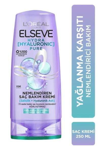 ELSEVE Hydra Pure Salisilik Asit içeren Yağlanma Karşıtı Nemlendirici Şampuan + Saç Kremi Seti - 3