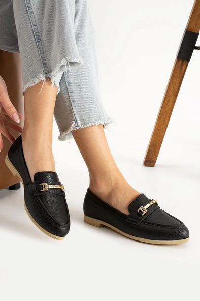 Albishoes Kadın Babet Toka Detaylı Şık Anatomik Babet Ayakkabı Rahat Taban Günlük İş Ofis Babet