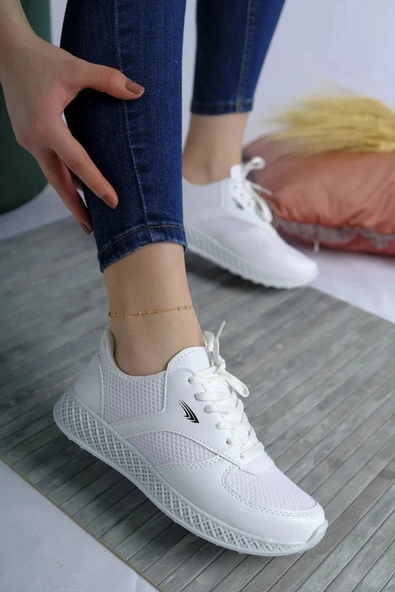 Albishoes Kadın Erkek Unisex Kalın Taban Yazlık Fileli Hafif Rahat Esnek Taban Sneaker Spor Ayakkabı