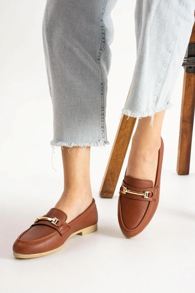 Albishoes Kadın Babet Toka Detaylı Şık Anatomik Babet Ayakkabı Rahat Taban Günlük İş Ofis Babet - 2