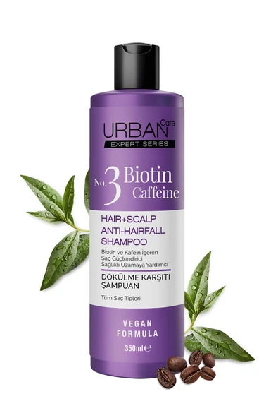 URBAN CARE Expert Biotin ve Kafein Dökülme Karşıtı Şampuan Seti 3x350ml-vegan - 5