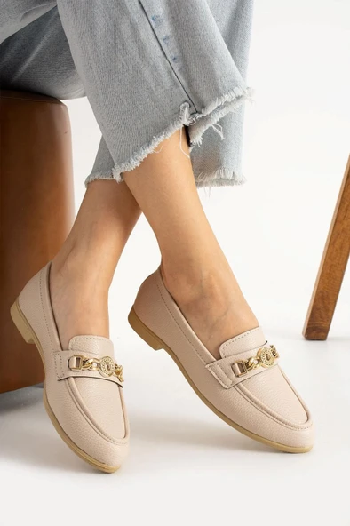 Albishoes Kadın Babet Toka Detaylı Şık Anatomik Günlük Ayakkabı Rahat Taban Günlük İş Ofis Babet