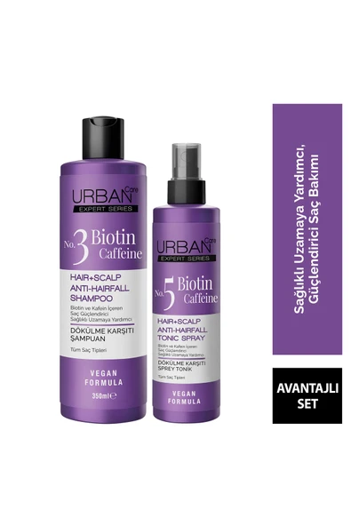 URBAN CARE Expert Biotin ve Kafein Dökülme Karşıtı Şampuan&Tonik Set-vegan