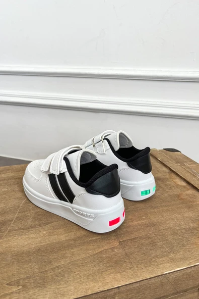 Albishoes Erkek - Kız - Çocuk Bebek Unisex Işıklı Cırtlı Air Okul Ayakkabısı Sneaker Spor Ayakkabı - 2