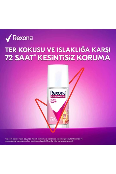 REXONA Vitamin Bright Kadın Roll On Deodorant Rose Glow 45 ml X2 - 7