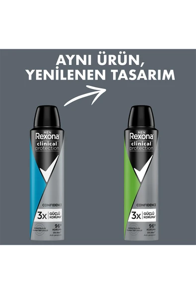REXONA Men Clinical Protection Erkek Sprey Deodorant Confidence 96 Saat Koruma 150 Ml - 5