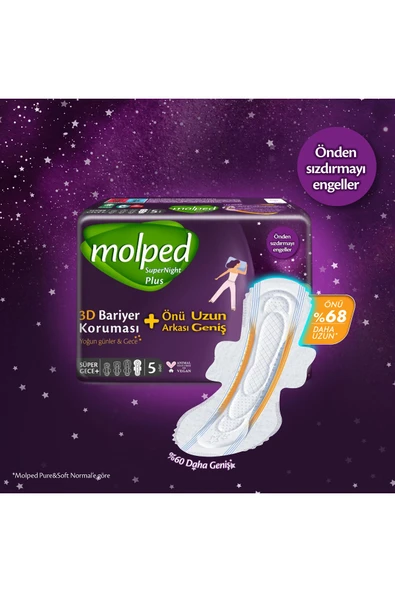 MOLPED Supernıght Önü Uzun Super Gece Plus Avantajlı Dev Fırsat 42 Adet - 6