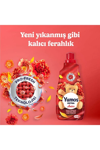 YUMOŞ Extra Konsantre Çamaşır Yumuşatıcısı Amber 1440 ml 60 Yıkama 3 Adet - 5