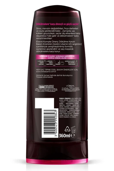 ELSEVE Komple Direnç Dökülme Karşıtı Bakım Kremi 360 ml X 3 Adet - 3