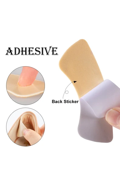 Bej Ayakkabı Vurma Önleyici Yapışkanlı Topuk Süngeri, Topuk Yastık Pedi - 5