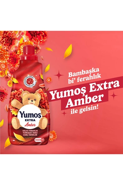YUMOŞ Extra Konsantre Çamaşır Yumuşatıcısı Amber 1440 ml 60 Yıkama 4adet - 4