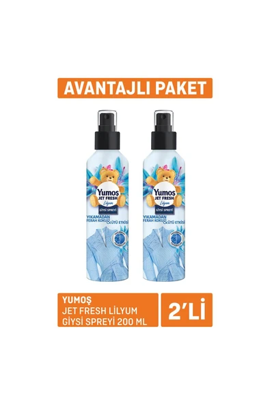 YUMOŞ Jet Fresh Lilyum Giysi Spreyi 2x200 ml