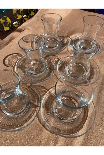 LAV 12 Parça Bardak Takımı Buket 6 kişilik çay seti