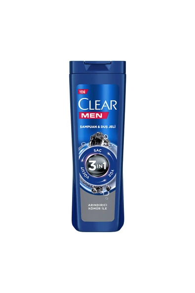 CLEAR Men Şampuan Ve Duş Jeli Arındırıcı Kömür 350 ml