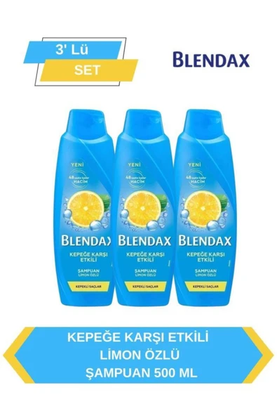 BLENDAX Kepeğe Karşı Etkili Şampuan 500 ml X 3 Adet