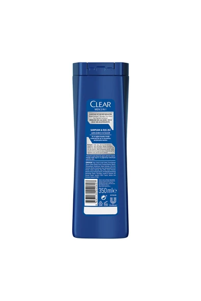 CLEAR Men Şampuan Ve Duş Jeli Arındırıcı Kömür 350 ml - 7