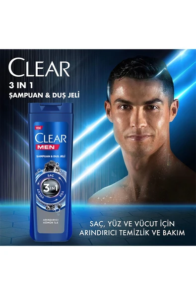 CLEAR Men Şampuan Ve Duş Jeli Arındırıcı Kömür 350 ml - 2