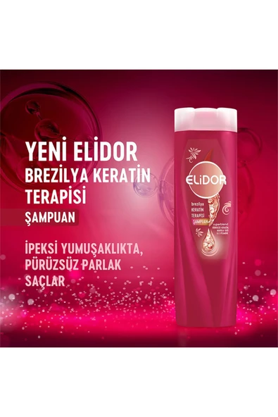 ELİDOR Şampuan Brezilya Keratin Terapisi Hidrolize Keratin Marula Yağı E Vitamini 400 ml X3 - 3