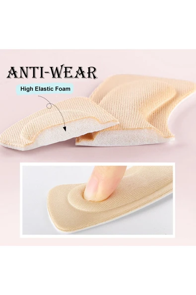 Bej Ayakkabı Vurma Önleyici Yapışkanlı Topuk Süngeri, Topuk Yastık Pedi - 4