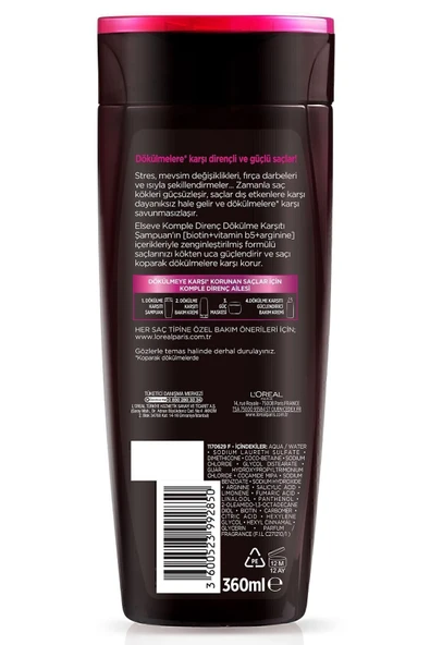 ELSEVE L'Oréal Paris Elseve Komple Direnç Dökülme Karşıtı Şampuan 360 ml - 3