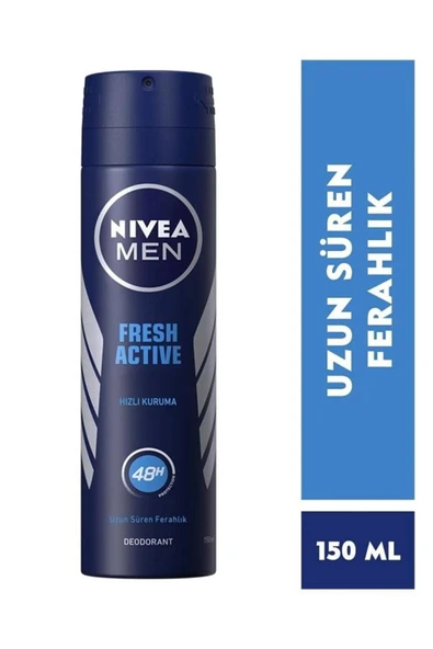 NIVEA Men Erkek Sprey Deodorant Fresh Active 150 Mlx5adet,48 Saat Deodorant Koruması - 2