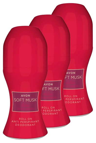 AVON Soft Musk Delice Velvet Berries Kadın Rollon 50 Ml. Üçlü Set