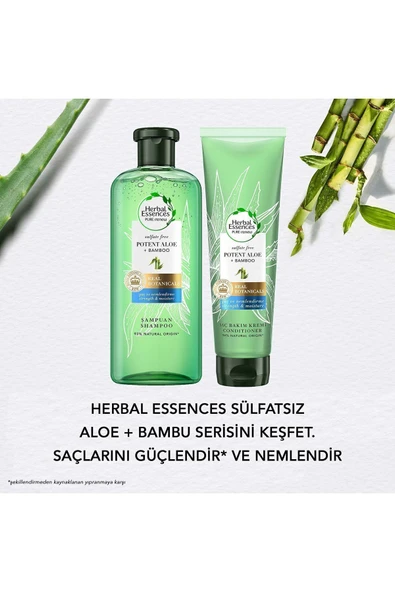 HERBAL ESSENCES Aloe Gücü Bambu Sülfatsız Şampuan 380 ml - 5