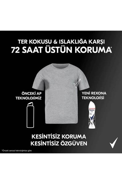 REXONA Kadın Sprey Deodorant Invisible 72 Saat Kesintisiz Koruma 150 ml X3 - 7