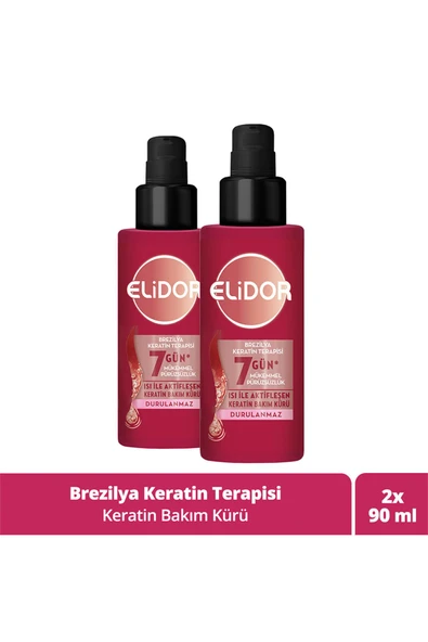 ELİDOR Isı Ile Aktifleşen Keratin Bakım Kürü Brezilya Keratin Terapisi 90 ml X2