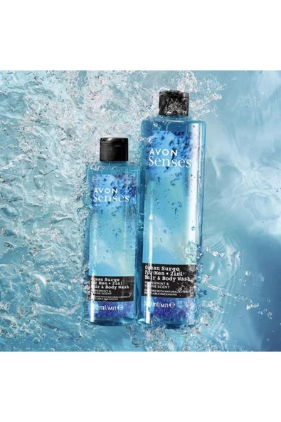 AVON Senses Ocean Surge Erkekler Için 2 Si 1 Arada Saç Ve Vücut Şampuanı 500 ml - 3