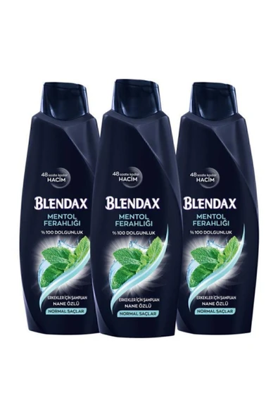 BLENDAX Erkekler Için Mentollü Şampuan 500 Ml X 3 Adet