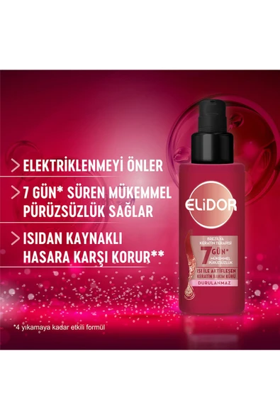ELİDOR Isı Ile Aktifleşen Keratin Bakım Kürü Brezilya Keratin Terapisi 90 ml X2 - 4