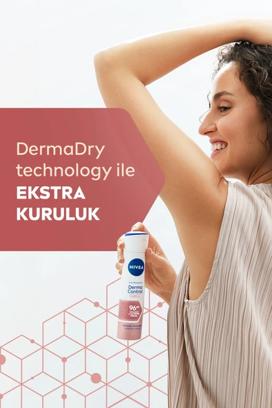 NIVEA Kadın Sprey Deodorant Derma Control Clinical 150ml, 96 Saat Üstün Ter Koruması, C Vitamini, X2 Adet - 3
