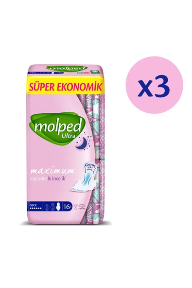 MOLPED Ultra Hijyenik Ped Gece Süper Avantaj Paketi 48 Adet - 2