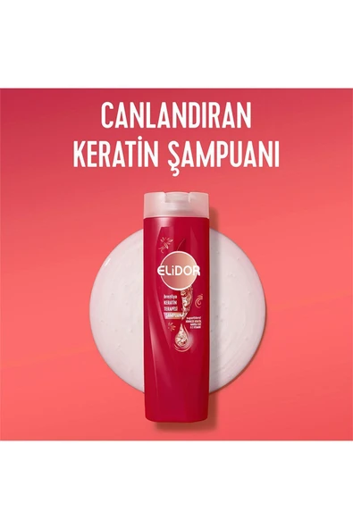 ELİDOR Şampuan Brezilya Keratin Terapisi Hidrolize Keratin Marula Yağı E Vitamini 400 ml X3 - 4
