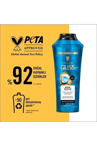 GLİSS Aqua Revive Nemlendirici Şampuan Normal Ve Kuru Saçlar 400 ml - 4