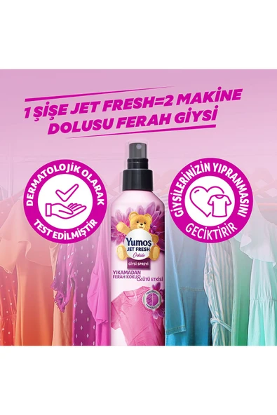 YUMOŞ Jet Fresh Giysi Spreyi Orkide 200 ml 2 Adet - 6