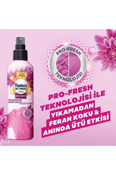 YUMOŞ Jet Fresh Giysi Spreyi Lilyum 200 ml Orkide 200 ml X 2 Adet - 7