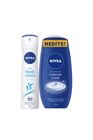 NIVEA Fresh Naturel Kadın Deodorant 150 ml Creme Care Duş Jeli 250 ml