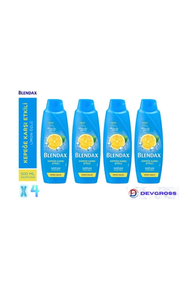 BLENDAX Kepeğe Karşı Etkili Limon Özlü Şampuan 4x500 Ml
