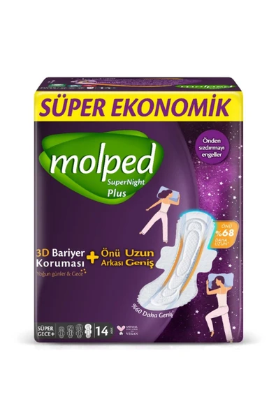 MOLPED Süpernight 3d Bariyerli Önü Uzun Arkası Geniş Süper Gece 14 Lü